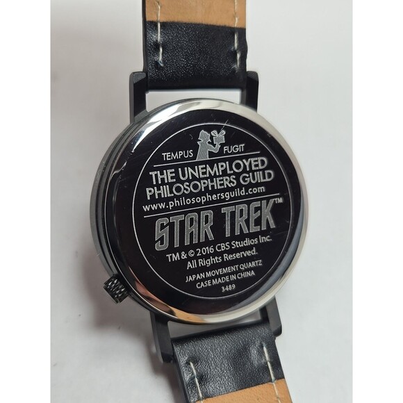 Star Trek Enterprise Space Dial Quartz Watch New Battery Leather Strap Mens 38mm - Picture 12 of 12